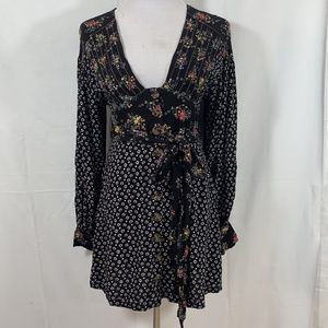 Free People Wonderland  Print Mini Tunic Dress S